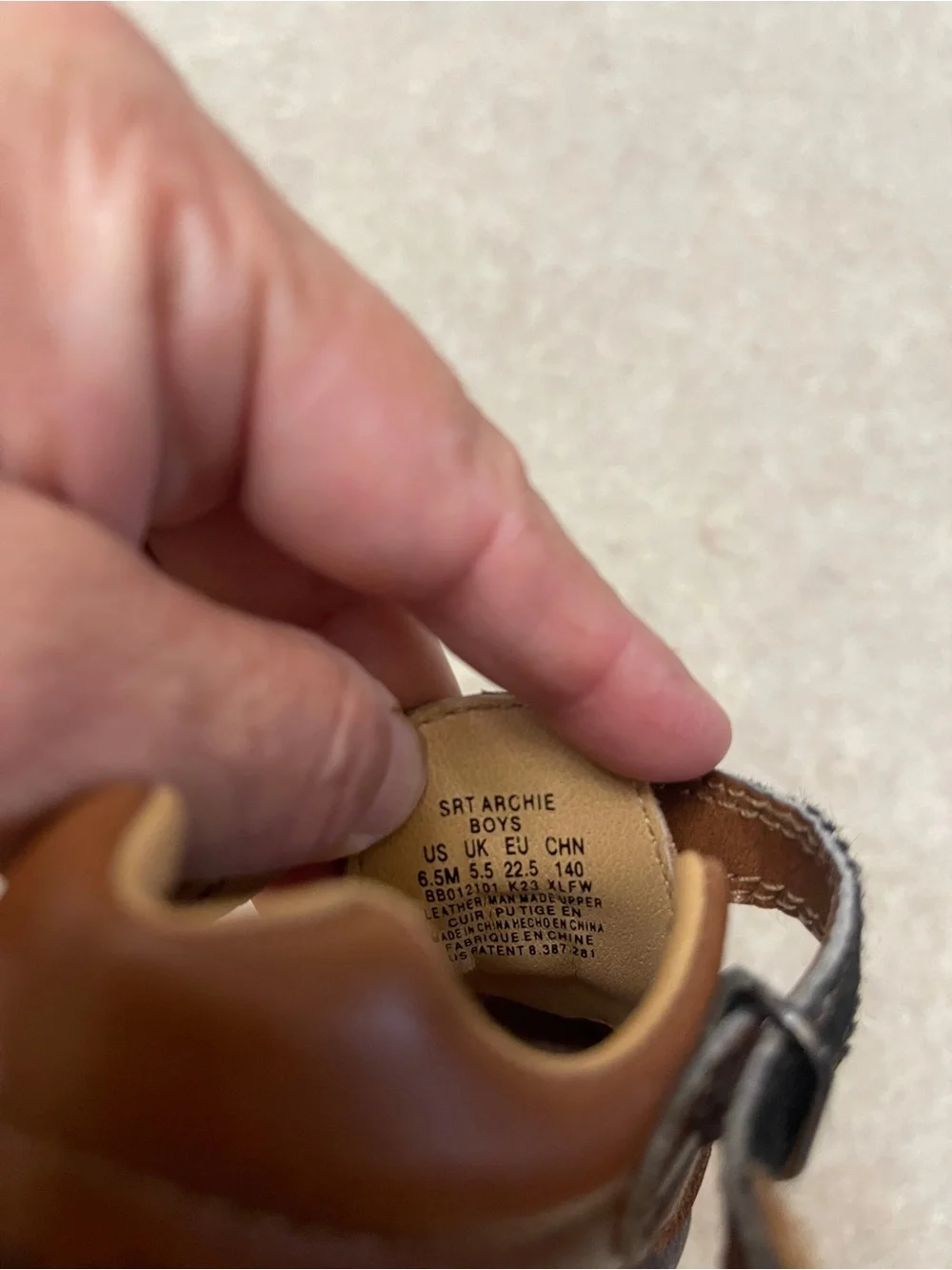 Stride Rite Archie Brown Leather Baby Toddle Fisherman Sandals Boys Size 6.5